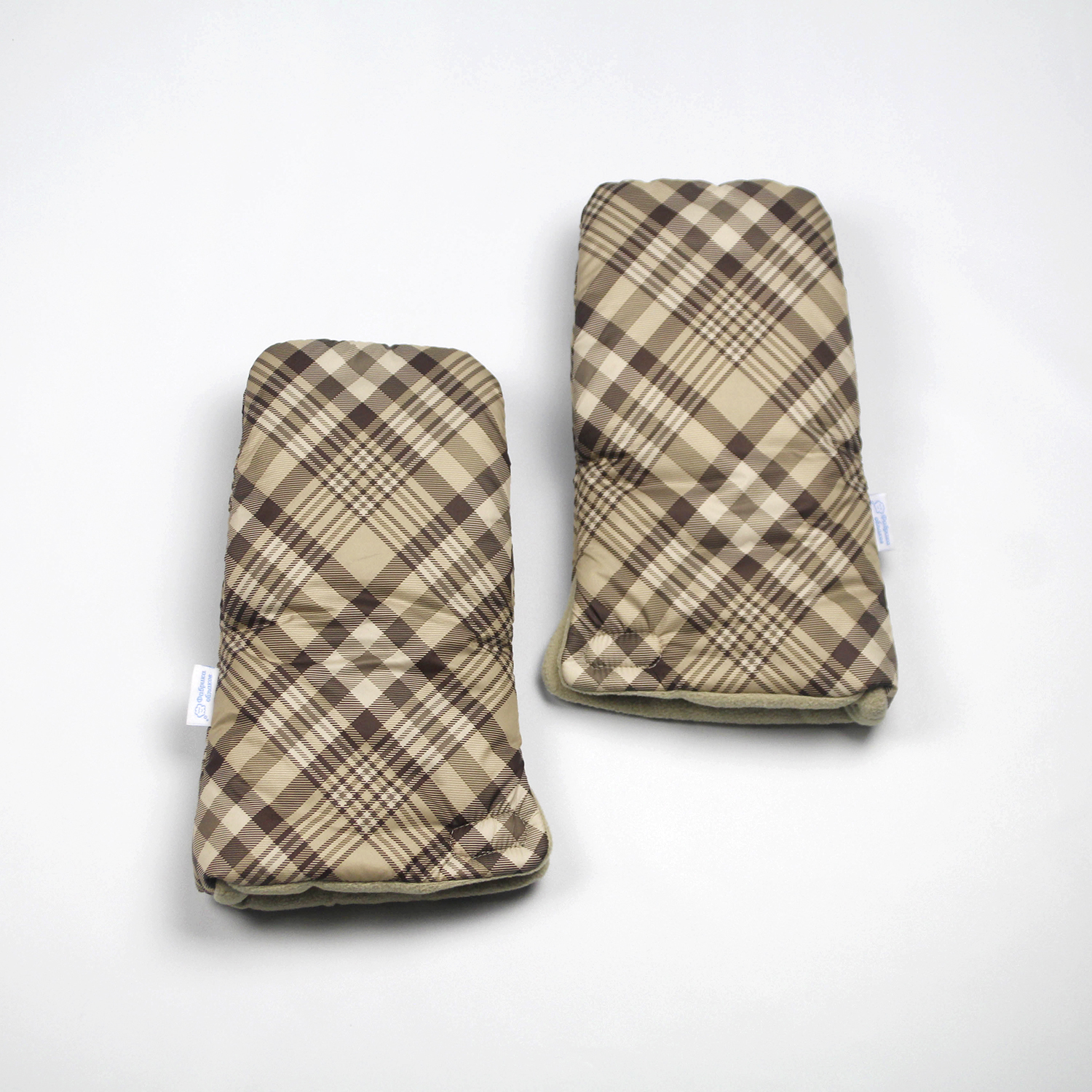 Тёплые варежки для коляски - Burberry beige